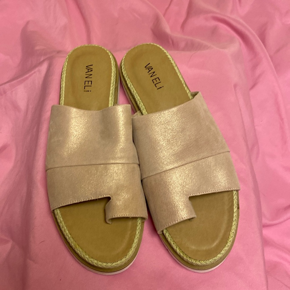 Vanelli Cleve Pink Voil Suede Leather Sandals - 10M